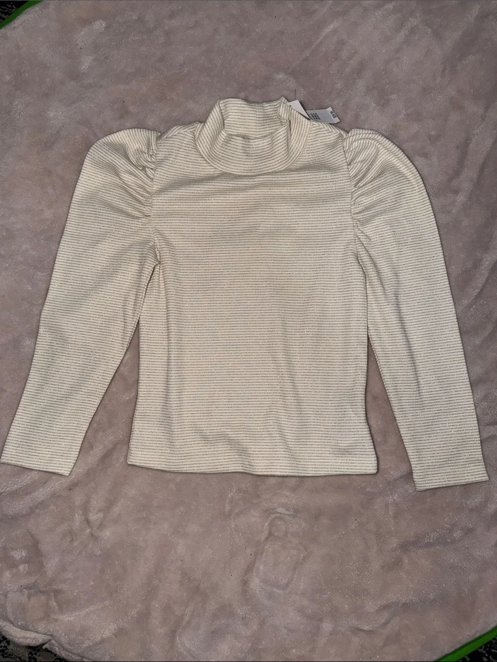 GAP Cream Ribbed Turtleneck Top